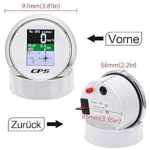 85mm digital speed knife GPS speedometer speed measuring device Kilometer meter waterproof IP67 speedometer measuring device for auto boot yacht 12v/24v black - 85mm gps speedometer