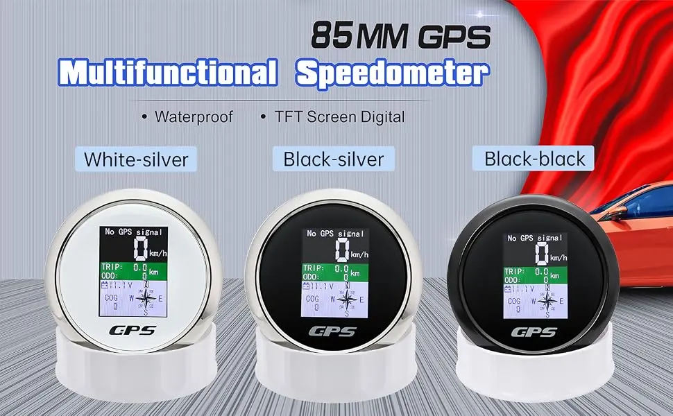 85mm digital speed knife GPS speedometer speed measuring device Kilometer meter waterproof IP67 speedometer measuring device for auto boot yacht 12v/24v black - 85mm GPS Speedometer