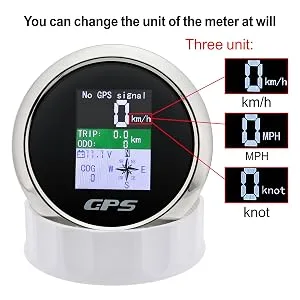 85mm digital speed knife GPS speedometer speed measuring device Kilometer meter waterproof IP67 speedometer measuring device for auto boot yacht 12v/24v black - 85mm gps speedometer