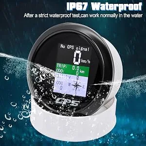 85mm digital speed knife GPS speedometer speed measuring device Kilometer meter waterproof IP67 speedometer measuring device for auto boot yacht 12v/24v black - Waterproof