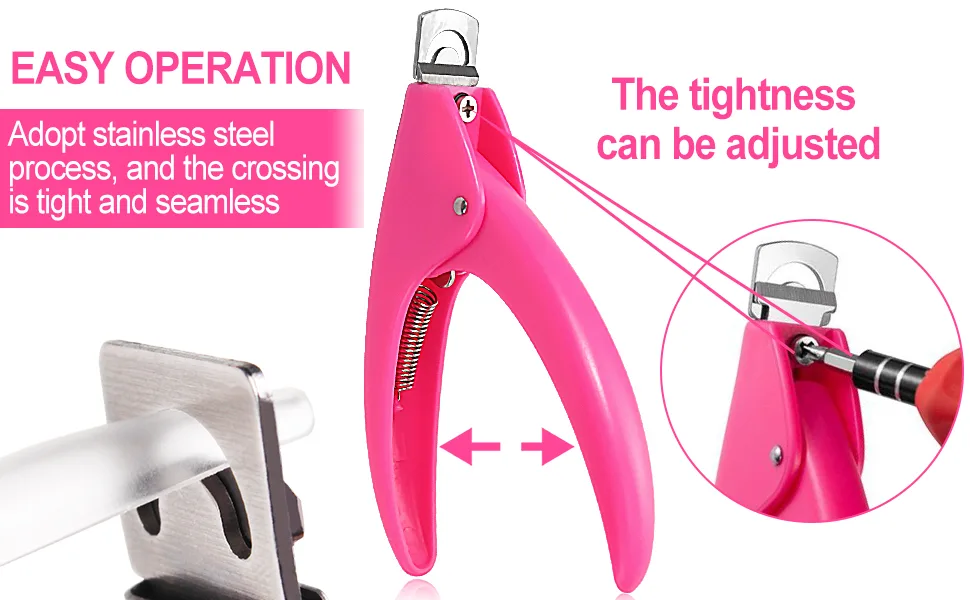 Sularpek Tip Cutter nail clipper Geln gel nail tip nail clippers for artificial nails for nail studio and private use (pink) red - product information 3