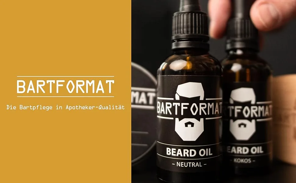 BartFormat - beard care set for men |Bart care set (6-part) with beard oil beard balm beard shears beard brush beard and base bag - product information 6