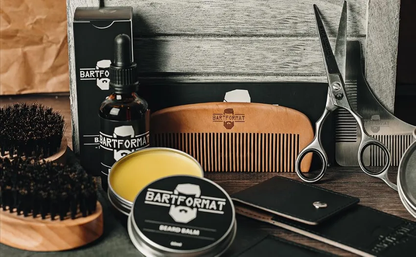 BartFormat - beard care set for men |Bart care set (6-part) with beard oil beard balm beard shears beard brush beard and base bag - Komplett-Set
