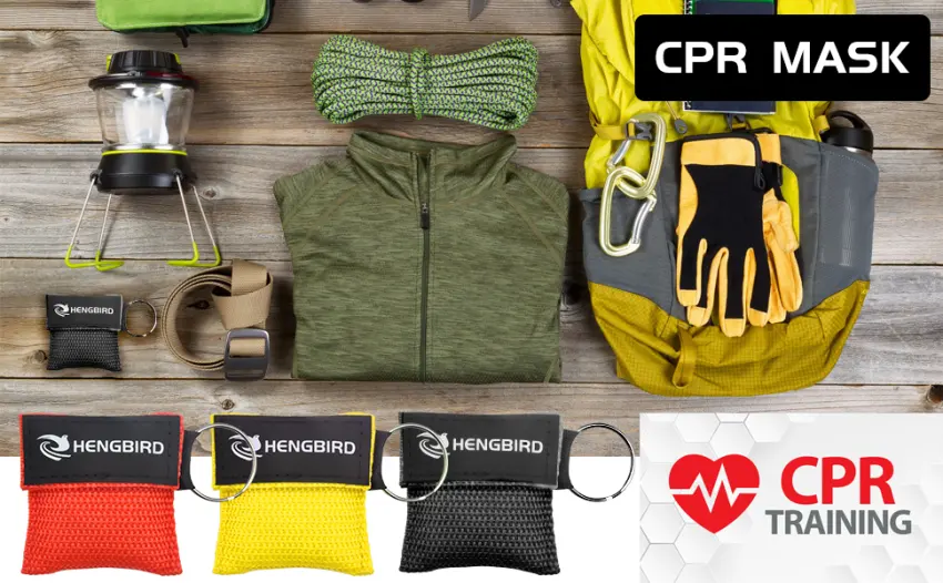 Beating mask key rings CPR Face Shield first aid ventilation masks for adults and children emergency cloth pocket mask for first aid or AED training (red 10) - Beatmungsmaske Schlüsselanhänger