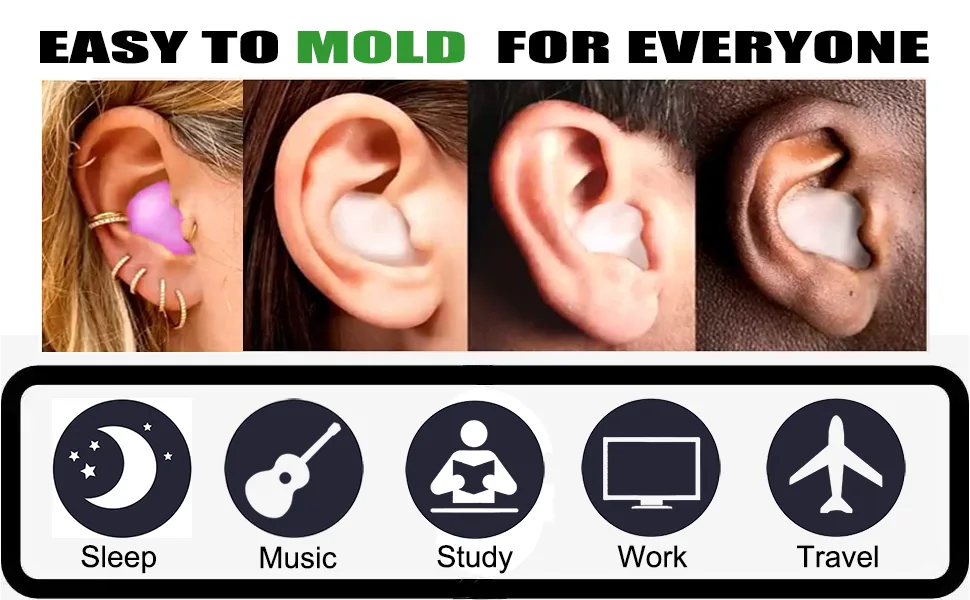 ToSSme Earplugs for Sleeping (12 Pairs) I Soft Silicone Earplugs I Noise Reduction Reusable Swimming Earplugs - product information 5
