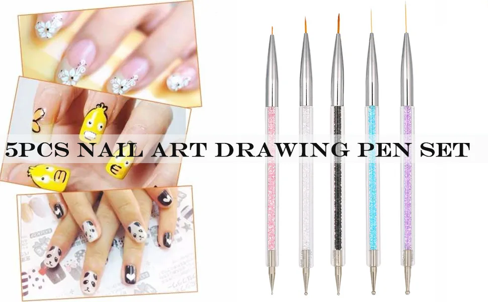 Anself Nail Art Brush Set for Drawing Designs on Nails Suitable for Acrylic Nails with Nylon Fibers for Manicure - product information 2