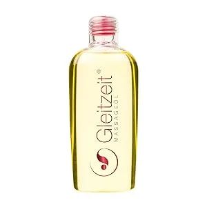 Gleitzeit Massage Oil PREMIUM (200 ml) for stretch marks scar care perineal massage and partner massage - Gleitzeit Massageöl Flasche 200 ml