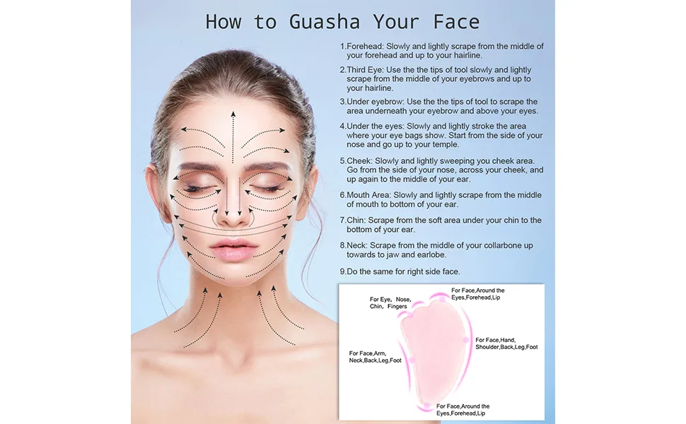 JOVIVI Gua Sha Scraping Massage Tool Rose Quartz Aventurine Wing-Shaped Gua Sha Scraper Guasha Board Traditional Tool (Set) - product information 3