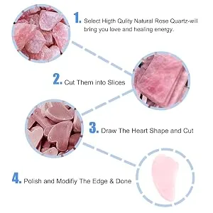 JOVIVI Gua Sha Scraping Massage Tool Rose Quartz Aventurine Wing-Shaped Gua Sha Scraper Guasha Board Traditional Tool (Set) - product information 4