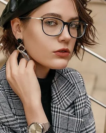 CGID CN79 Classic nerd glasses ellipse 40s 50s panto glasses vintage look clear lens matte black - 8079???3