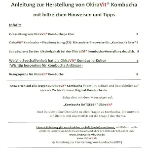 Original KOMBOCHA-TEEEE EEEEPHILZ Premium Quality + Bio Kombucha drink instructions + growth guarantee.From the Bad Kohlgrub from Okiravit (set for 1 liter) - Kombucha, Anleitung, Manual, Scoby, Teepilz, Start-Set, Tee, Kultur, OKitaVit, Gärglas
