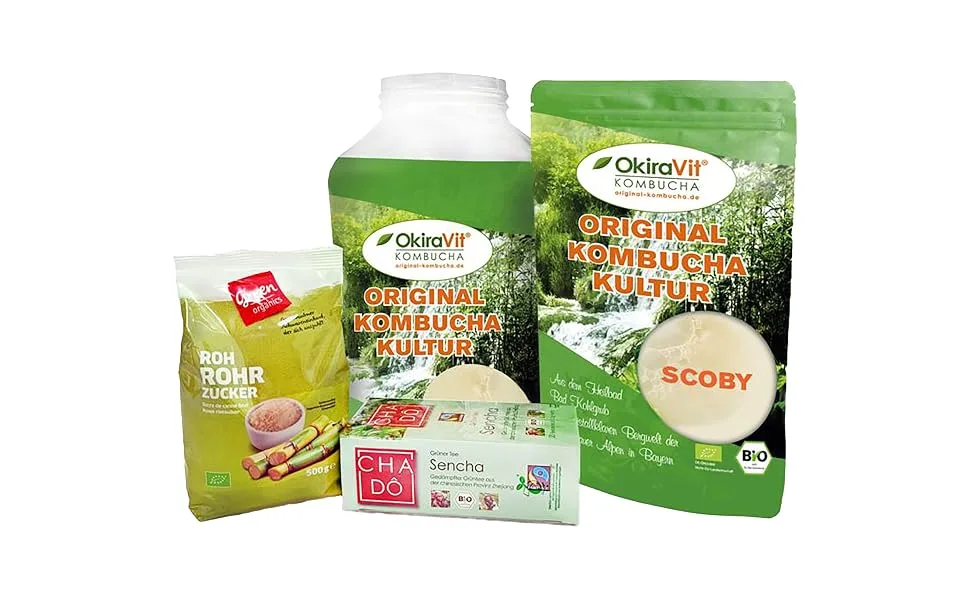 Original KOMBOCHA-TEEEE EEEEPHILZ Premium Quality + Bio Kombucha drink instructions + growth guarantee.From the Bad Kohlgrub from Okiravit (set for 1 liter) - Kombucha, Scoby, Teepilz, Start-Set, Tee, Kultur, OkiraVit, Gärglas