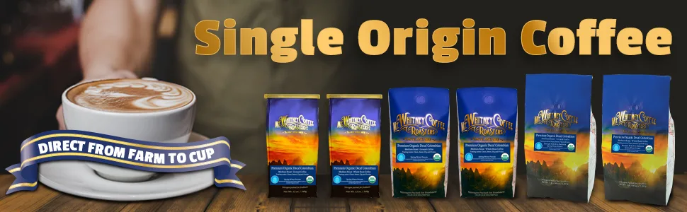 Mt. Whitney Coffee Roasters Premium Organic Decaf Colombian Whole Bean Coffee Medium Roast 12 oz (340 g) - Mt. Whitney Premium Organic Spring Water Colombian Coffee Decaf