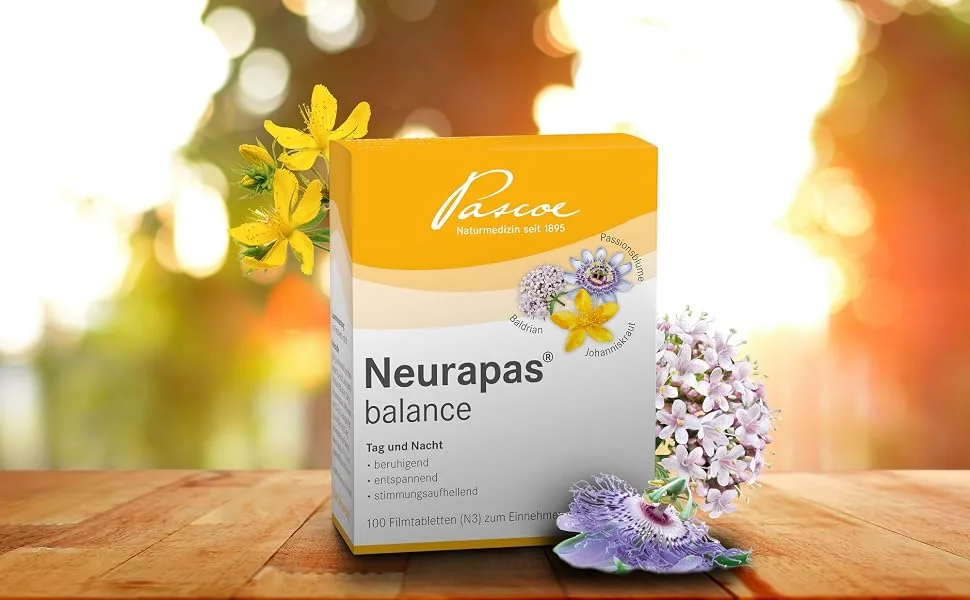 Neurapa's balance: 5 x 100 tablets - vegetable antidepressant - St. John's wort passion flower & valerian - ambiguous relaxing & calming - Neurapas