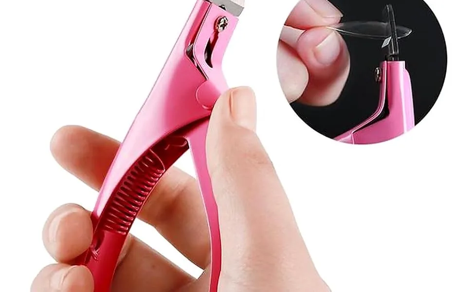 Pink Nail Clipper Manicure Tool Acrylic Gel False Nail Clipper/Edger Tips Nail Professional by Boolavard TM - nail clippers