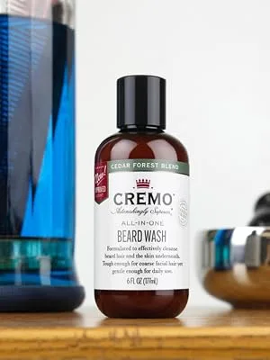 Cremo All-In-One Beard & Face Wash Cedar Forest Blend 6 fl oz (177 ml) - beard