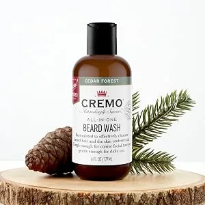 Cremo All-In-One Beard & Face Wash Cedar Forest Blend 6 fl oz (177 ml) - beard