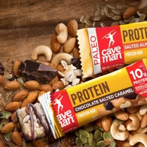 Caveman Foods Protein Bar Double Dark Chocolate 12 Bars 1.52 oz (43 g) Each - Caveman Paleo-Friendly Snacks