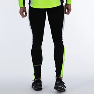 Airtracks Men's Functional Running Pants Long - Running Tights - Breathable - Compression - Reflectors M Black - At-02-4