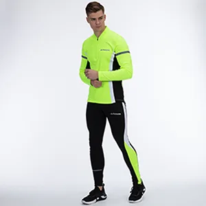 Airtracks Men's Functional Running Pants Long - Running Tights - Breathable - Compression - Reflectors M Black - At-02-6
