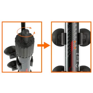 Measury Aquarium Heater 25W - Heating rod for Nano Aquarium up to 20L - Control heater with indicator light 25 Watt - Einstellung