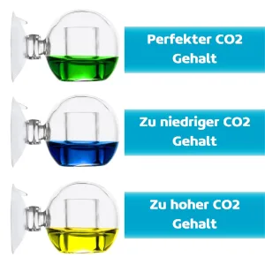 Measury CO2 continuous test aquarium 'Orb' with 30 ml test liquid 20 mg/l CO2 test aquarium drop checker CO2 tester - CO2 Gehalt durch Farbe ablesen