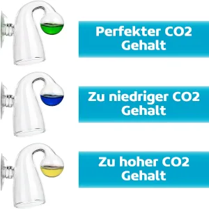 Measury CO2 continuous test aquarium with 30 ml test liquid 20 mg/l CO2 test aquarium drop checker CO2 tester - CO2 Gehalt durch Farbe ablesen