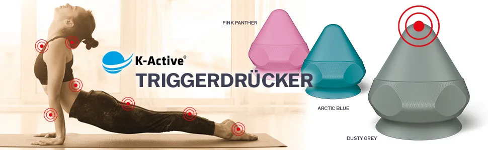 K-Active trigger press | trigger point press with suction cup including bag | targeted release of tension (dusty grey) - Triggerdrücker Header