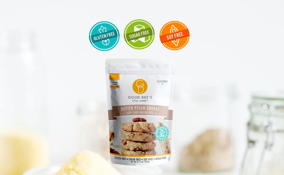 Good Dee's Low Carb Baking Mix Butter Pecan Cookie 8.75 oz (248 g) - keto baking mix