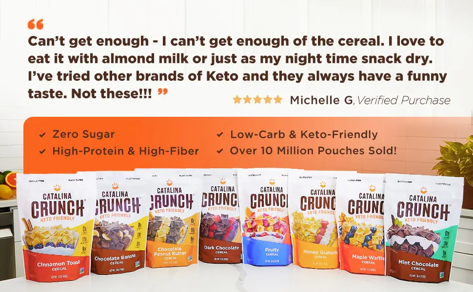 Catalina Crunch Keto Friendly Cereal Honey Graham 9 oz (255 g) - Bountiful Breakfast