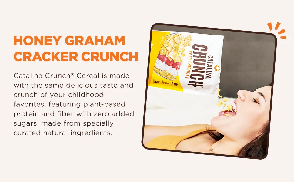Catalina Crunch Keto Friendly Cereal Honey Graham 9 oz (255 g) - Graham Cracker Crunch