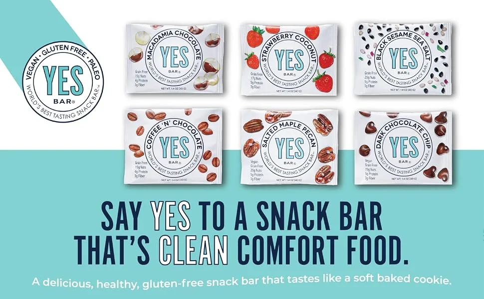 Yes Bar Snack Bar Salted Maple Pecan 6 Bars 1.4 oz Each - CLEAN