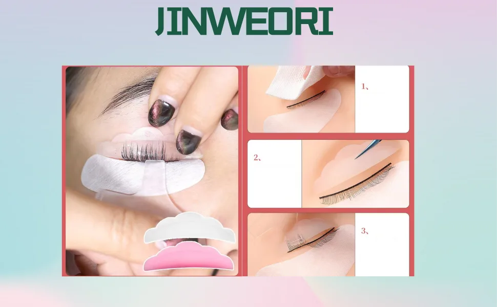 Jinwori 60 pieces of eyelashes Permanent wavepad silicone eyelash processing tools silicone lamination pads reusable for eyelash extensions - product information 3