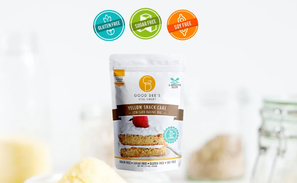 Good Dee's Low Carb Baking Mix Yellow Snack Cake 9.3 oz (263 g) - keto baking mix