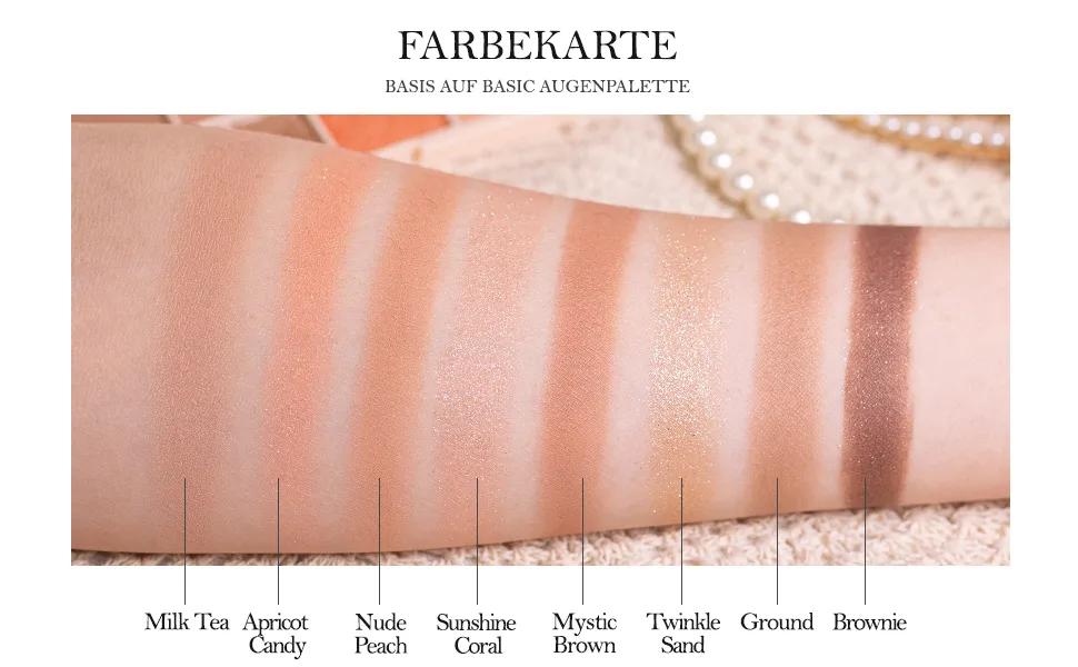 BOM Base on Basic Eye Palette 01Coralism with natural base warm and neutral eyeshadow palette 8 colors - EN-4
