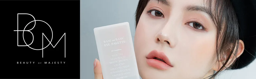BOM Base on Basic Eye Palette 01Coralism with natural base warm and neutral eyeshadow palette 8 colors - product information 1