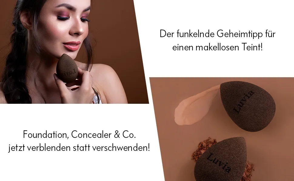 Luvia Beauty Blender Glamour Sponge - Extra soft blending sponge with glitter - make-up sponge applicator - Foundation Concealer Make-up Beauty Blender Make-up-Blender