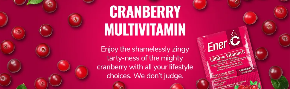 Ener-C Vitamin C Effervescent Powdered Drink Mix Cranberry 30 Packets 10.0 oz (282.3 g) - cranberry