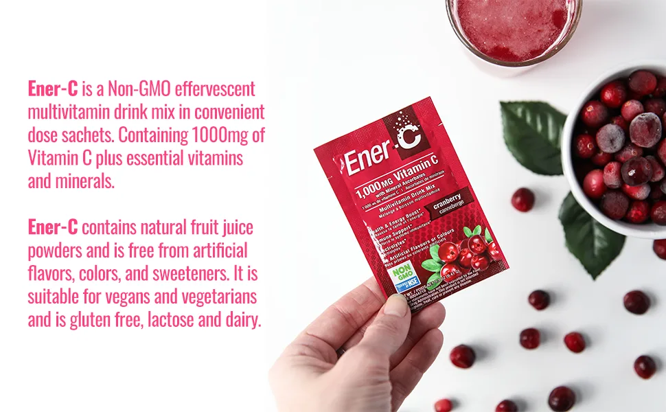 Ener-C Vitamin C Effervescent Powdered Drink Mix Cranberry 30 Packets 10.0 oz (282.3 g) - cranberry