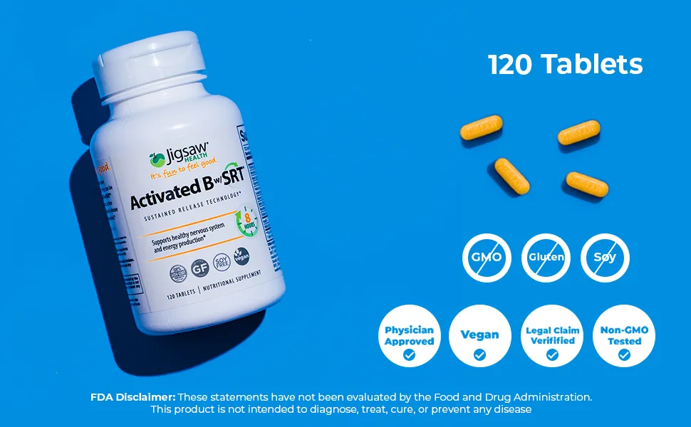 Jigsaw Health Activated B w/SRT 120 Tablets - 120 Tablets
