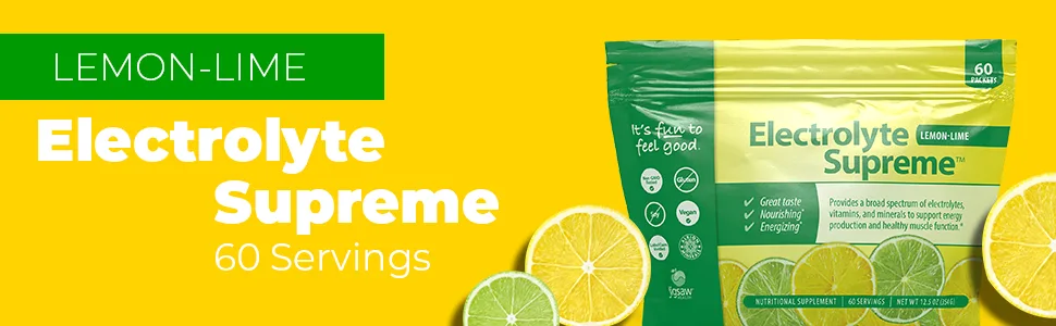 Jigsaw Health Electrolyte Supreme Lemon-Lime 60 Packets 12.5 oz (354 g) - Electrolyte Supreme Jar, Lemon-Lime Packet
