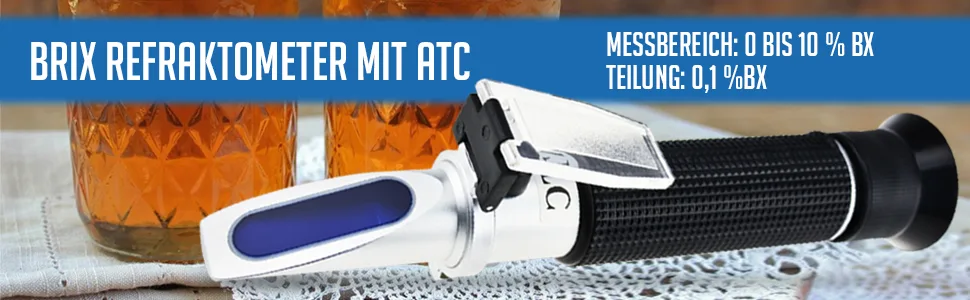 0-10% BRIX Refractometer with ATC low concentrated sugar content solutions accuracy 0.1% maple juice cutting fluid CNC Ahorns syrup makers tea - Refraktometer