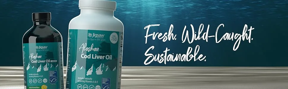 Jigsaw Health Alaskan Cod Liver Oil 180 Softgels - CLO background image