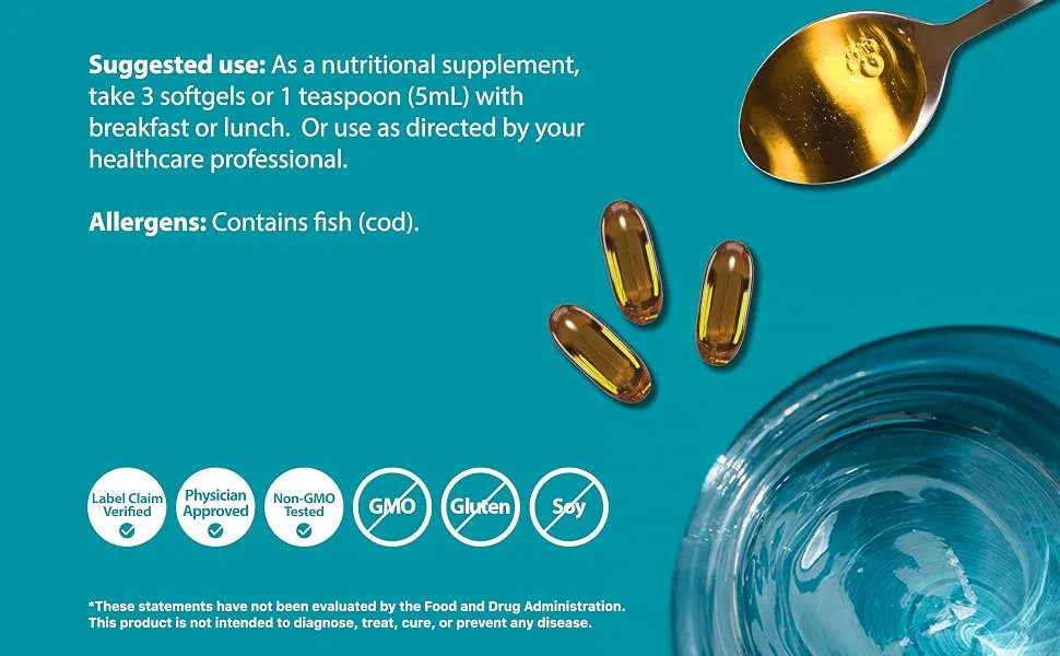 Jigsaw Health Alaskan Cod Liver Oil 180 Softgels - Servings
