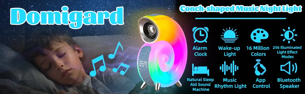Music lamp intelligent wake-up light with alarm function for sleep aid portable Bluetooth speaker music lamp with app control (wrapped in gray fabric) - product information 1
