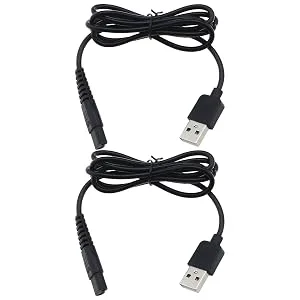 Emsea 2-part USB razor charging cable replacement compatible with Xiaomi Mijia Electrorasier MJTXD01SKS Long-lived charging cable 1m black - B0CCRTBQXD