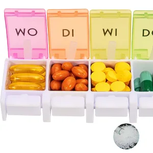 Jsdoin pill box 7 days pill box 7 compartments rainbow pill box medicine box easy to open rainbow German - product information 3