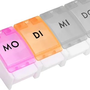 Jsdoin pill box 7 days pill box 7 compartments rainbow pill box medicine box easy to open rainbow German - product information 6