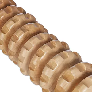 Relaxdays Massage Roller Wood Massage Stick with 2 Handles Manual Massager for Back Neck Arms & Legs Natural 1 Piece - massage roller