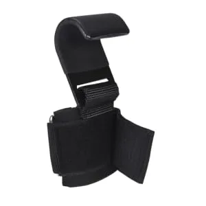 Powrx professional tensile aids with hooks - adjustable Velcro fastener for safe comfortable training - Weight Lifting Hooks - Train aid Gym - Weightlow handle - hook strength training - black - product information 5